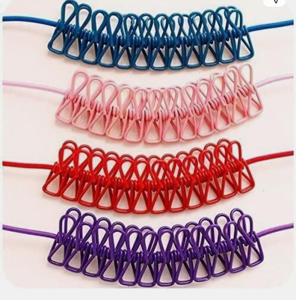 Portable Elastic Clothesline with 12 Clips