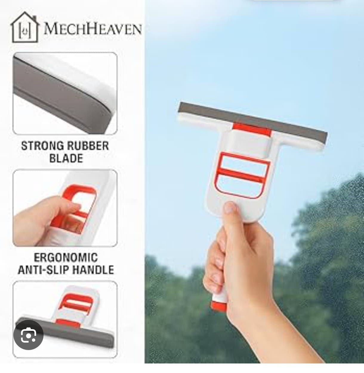 Handheld Glass & Window Cleaning Squeegee
