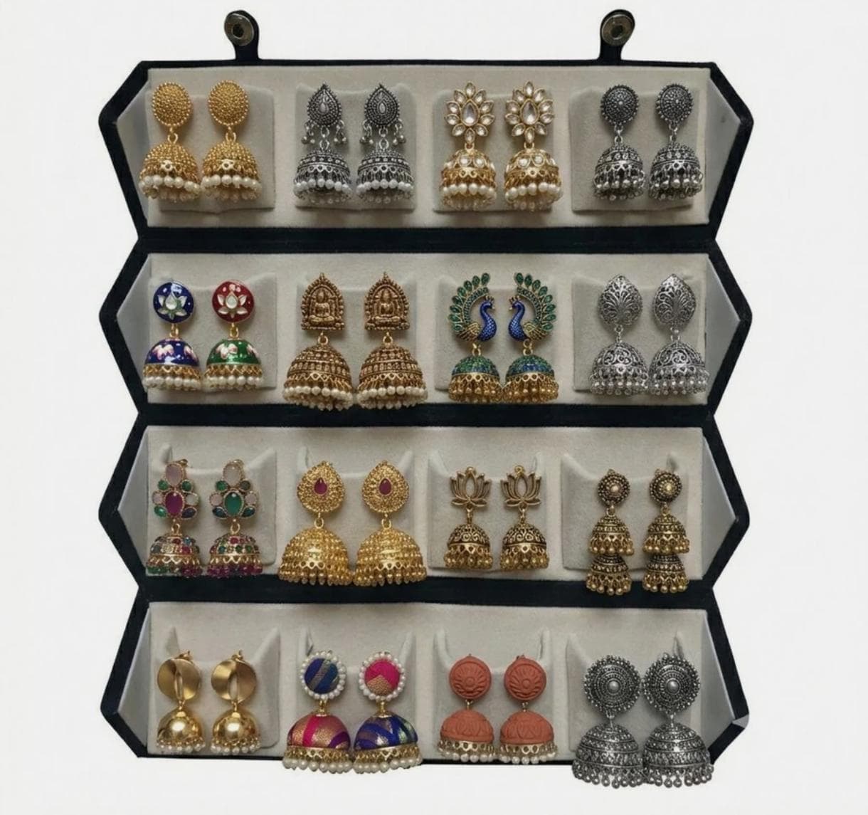 Jhumki Earring Organizer Display Box (16 Pairs)